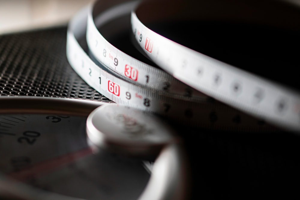 Close-up of a measuring tape