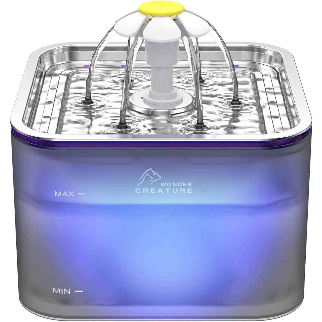 Wonder Creature Crystal Cat Water Fountain Stainless Steel
