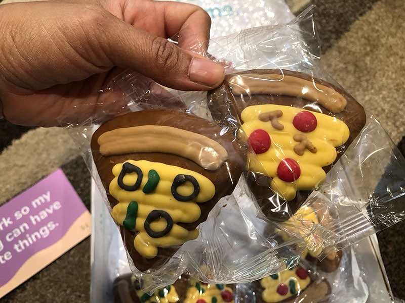 close up of pizza cookies from wufers