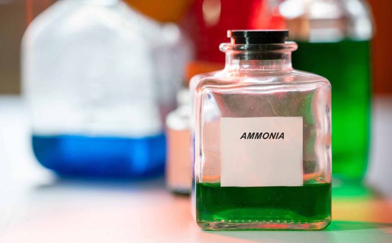 Ammonia hazardous chemical in laboratory packaging