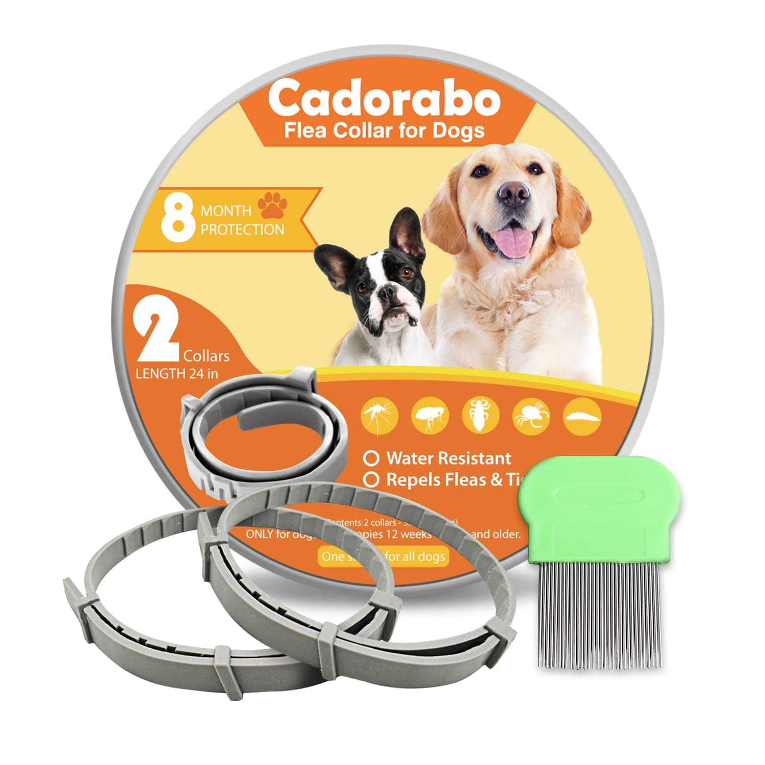 Cadorabo Flea and Tick Collar for Dogs