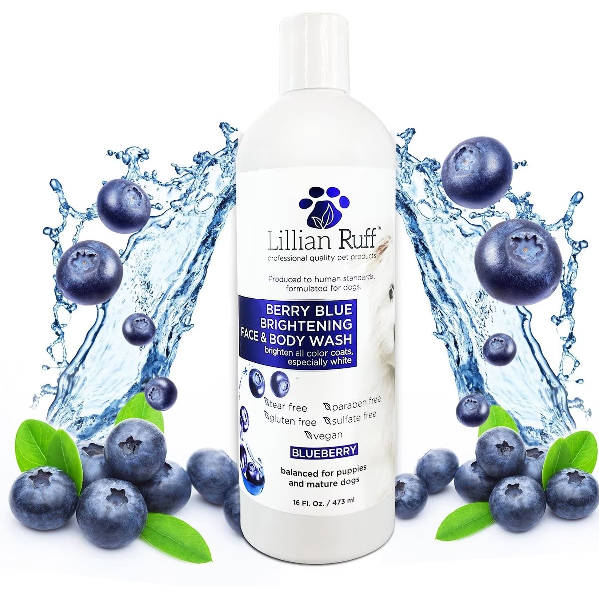 Lillian Ruff Berry Blue Brightening Dog & Cat Face & Body Wash