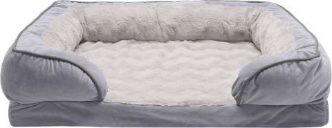 FurHaven Velvet Waves Perfect Comfort Orthopedic Sofa Cat & Dog Bed