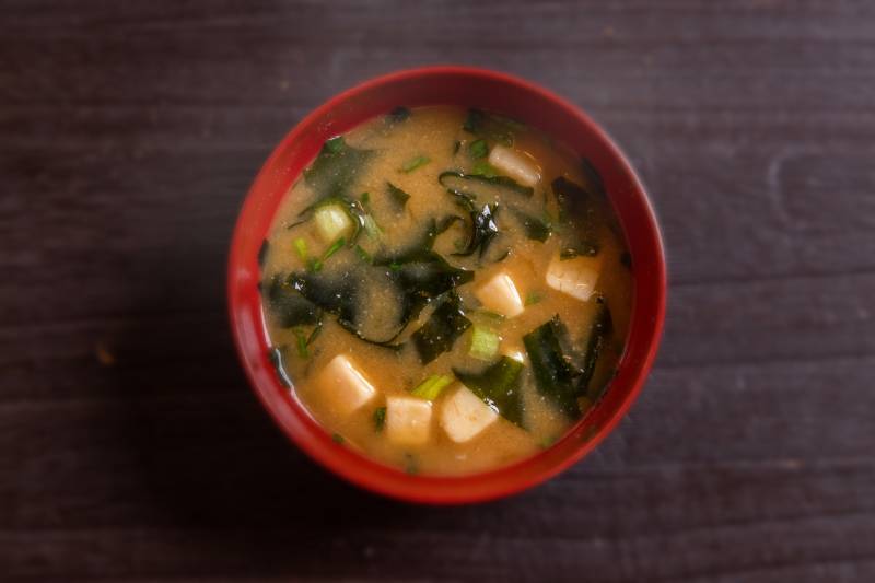 Miso soup (Japanese fermented soybean paste soup)