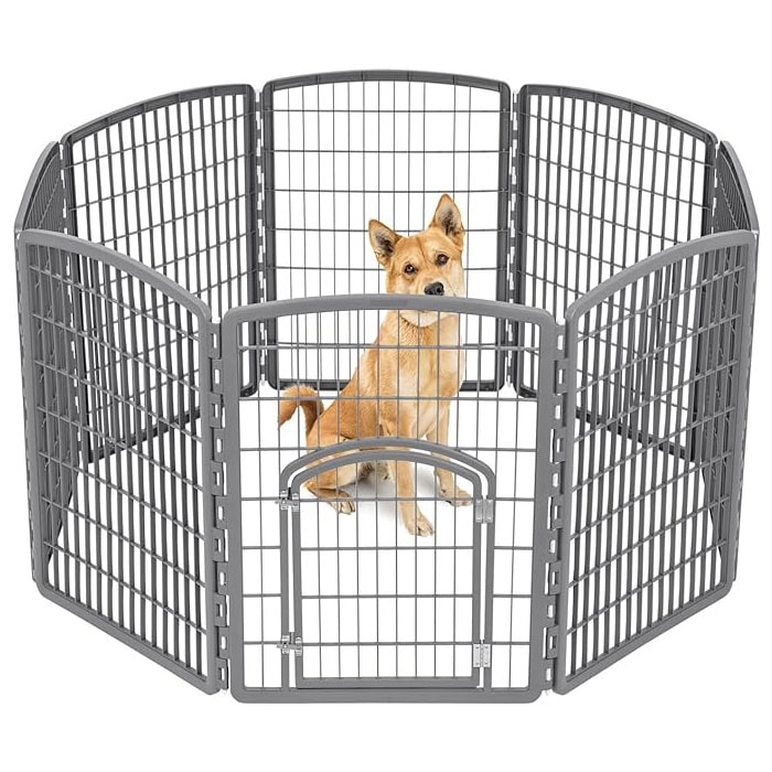 IRIS USA 4-Panel Dog Exercise Playpen With Door