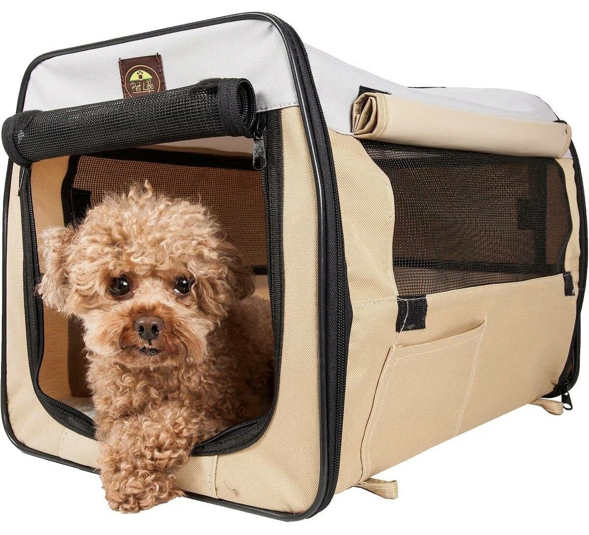 Pet Life Folding Zippered Wire-Framed Dog Crate