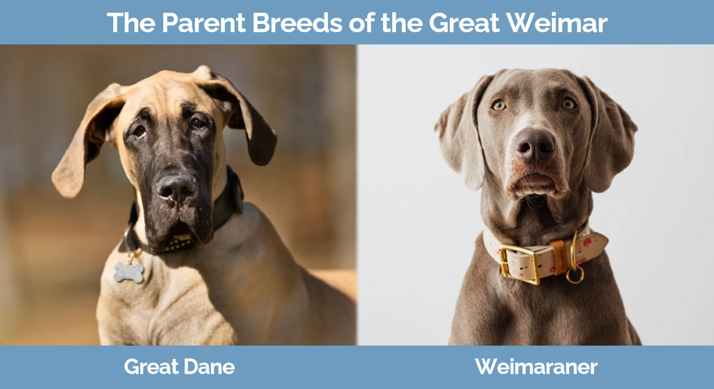 The parent breeds of the Great Weimar