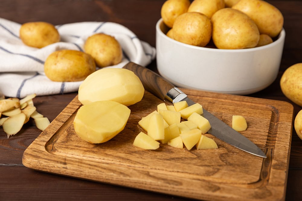 slices of potatoes