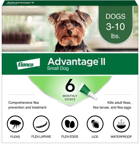 Advantage II Flea Spot Treatment for Dogs, 3-10 lbs