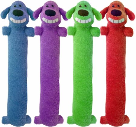 Multipet Loofa Dog The Original Squeaky Plush Dog Toy, Color Varies