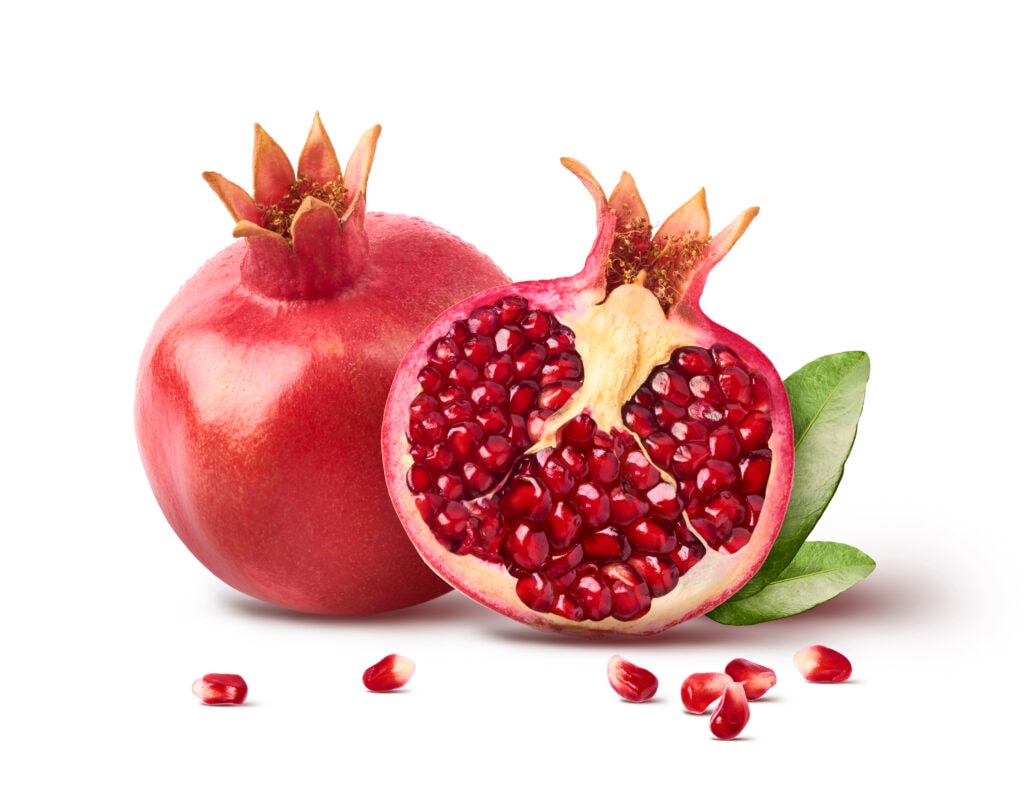 Pomegranate on a white background