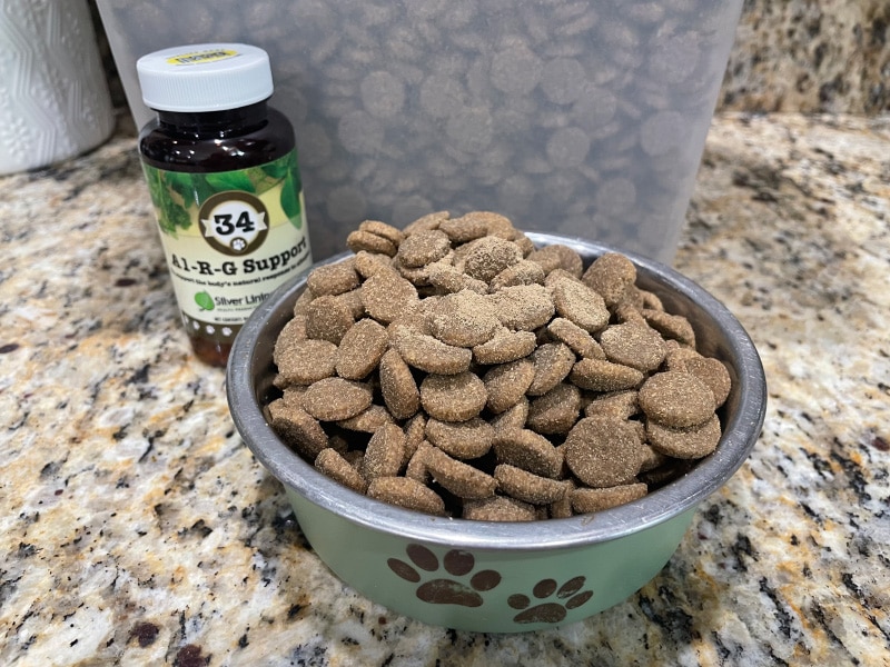 alrg support supplement mixed with dog food