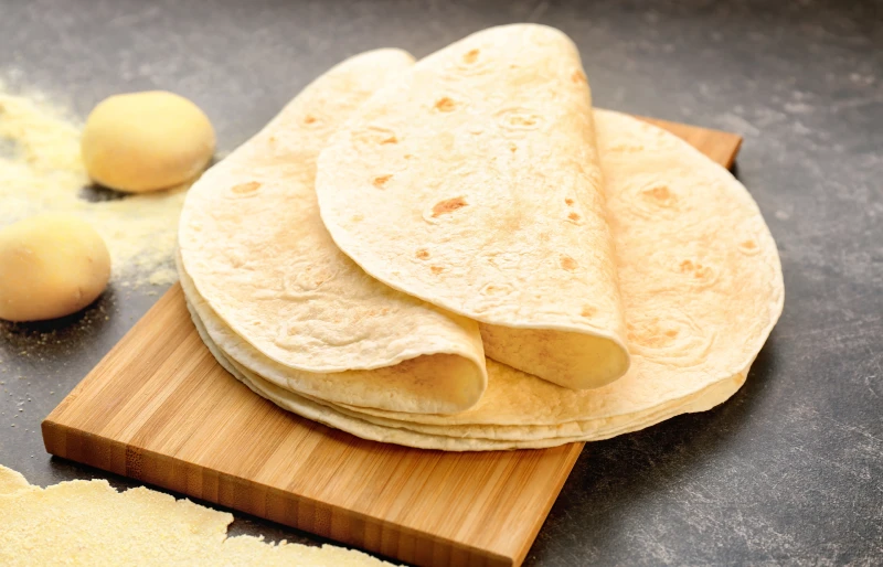soft tortillas on kitchen table