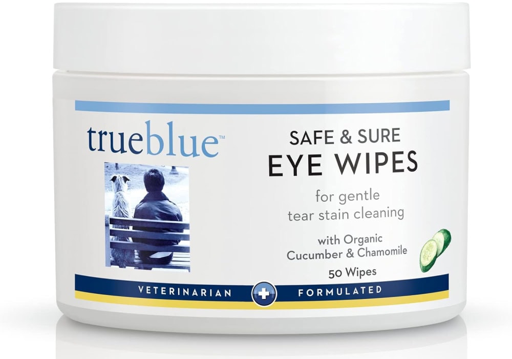 TrueBlue Cucumber & Chamomile Safe and Sure Dog Eye Wipes 