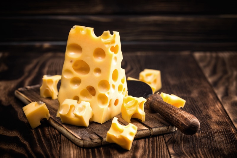cheese on cutting board
