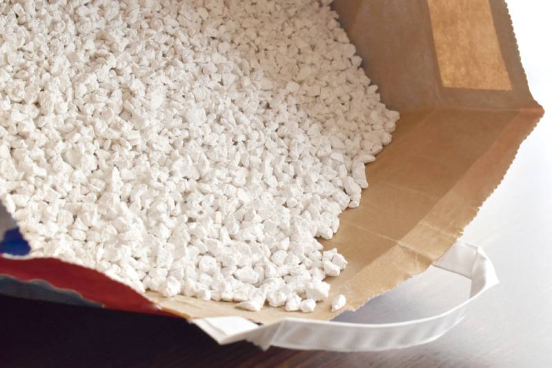 Cat litter in a paper bag