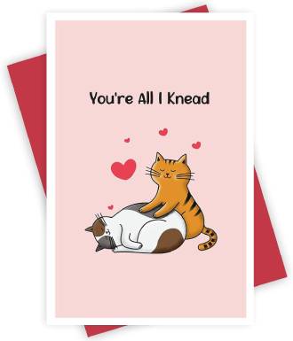 Cute Cat Love Card, Pun Anniversary Card for Him Her