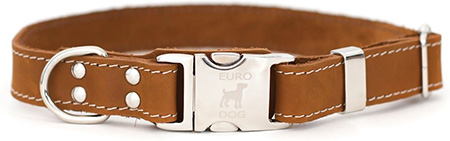 Euro-Dog Quick Release Leather Dog Collar