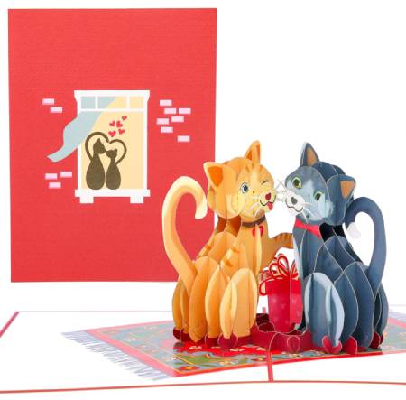 PopLife Love Kitties Pop Up 3D Pop Up Greeting Card