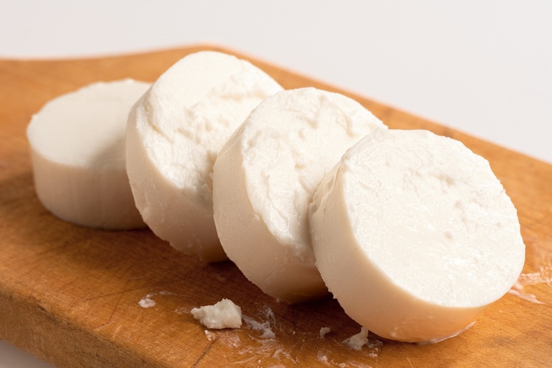 goat cheese on wooden board
