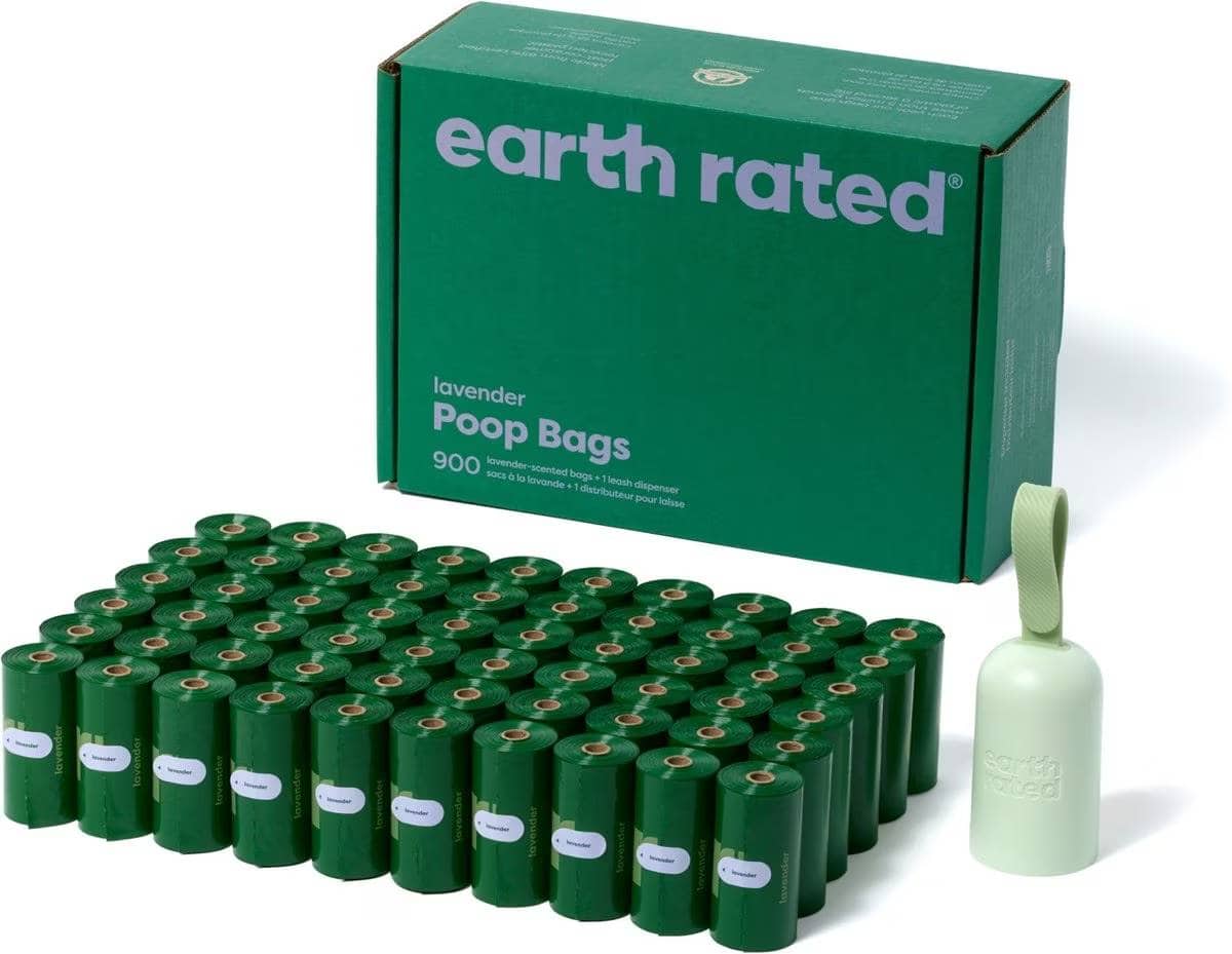 Earth-Rated Dog Poop Bag Holder with Dog Poop Bags