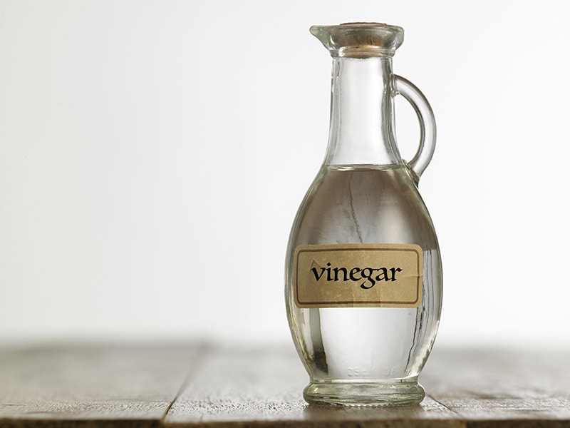 a jar of vinegar on the table