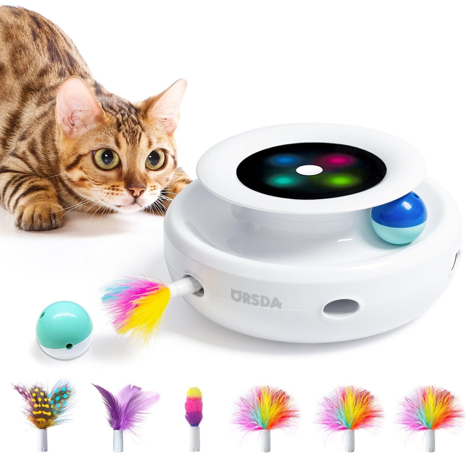 ORSDA 2in1 Interactive Cat Toys for Indoor Cats