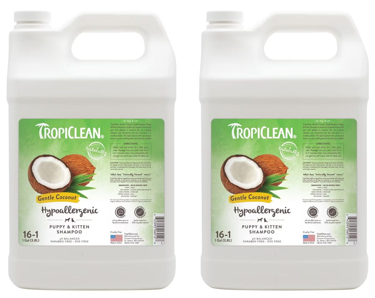 TropiClean Hypo-Allergenic Gentle Coconut Puppy & Kitten Shampoo