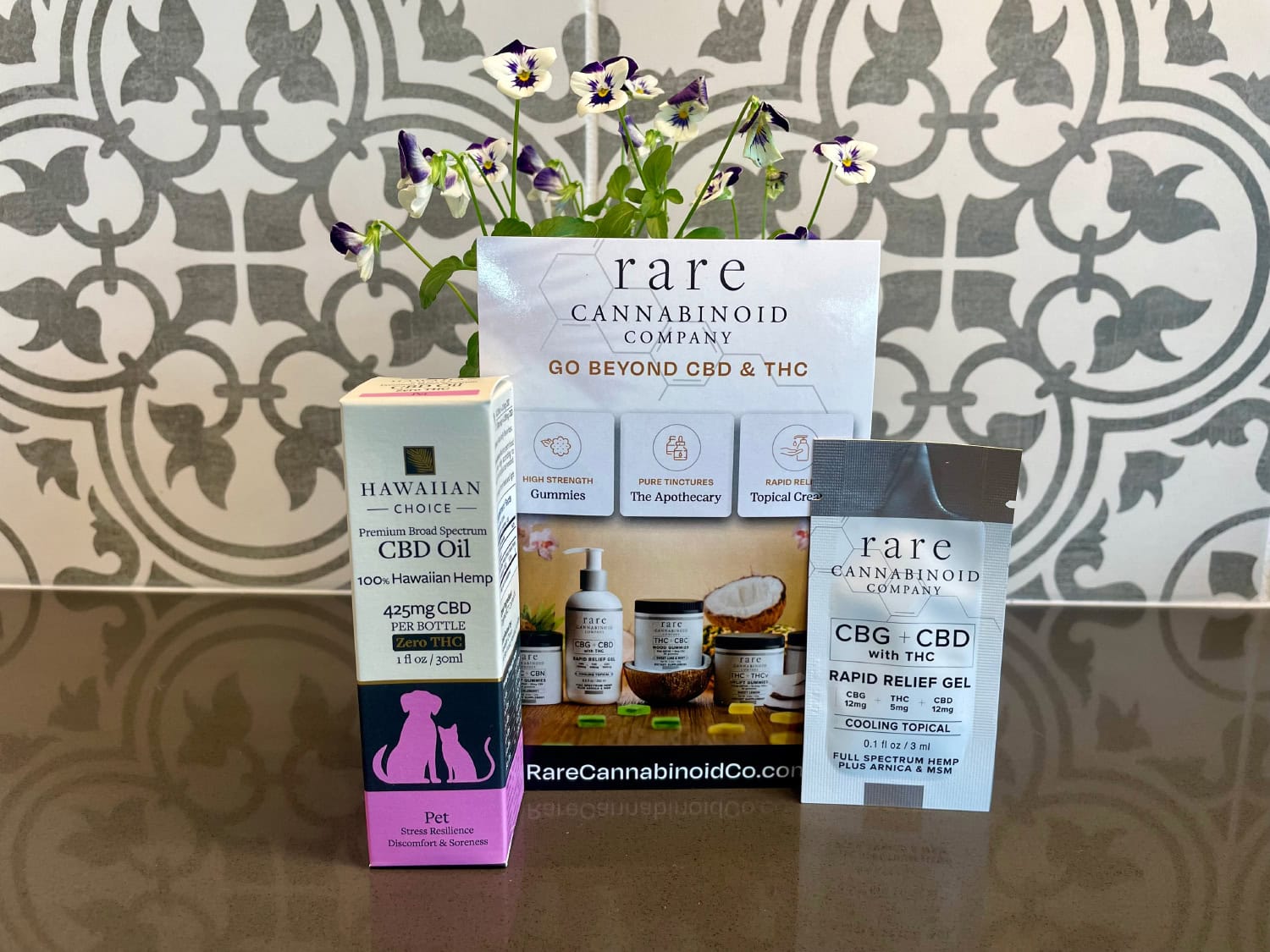 Rare Cannabinoid Company Pet CBD Oil - products on the counter