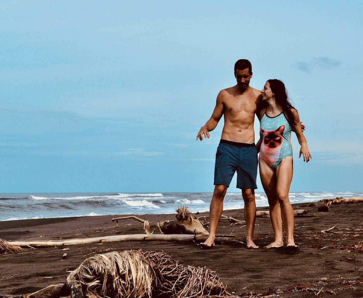 Taking Baby Cat with us around the globe in bathing suit form.