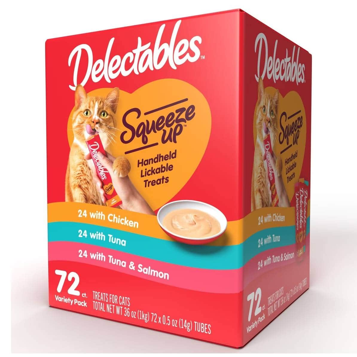 Hartz Delectables Squeeze Up Tuna, Chicken, & Salmon Flavored Variety Pack Lickable Cat Treats