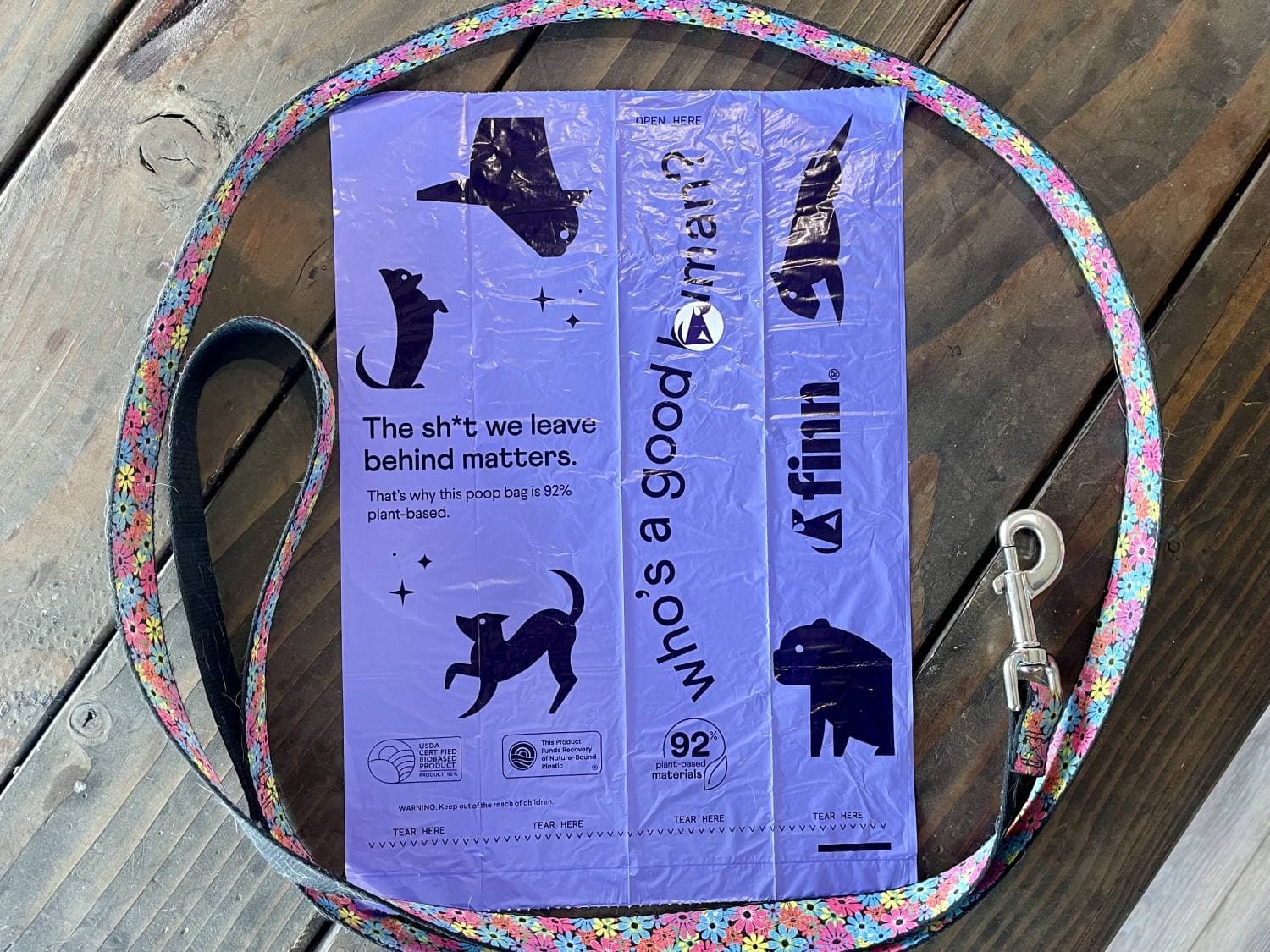 Finn Plant-Based Poop Bags Review - product with text