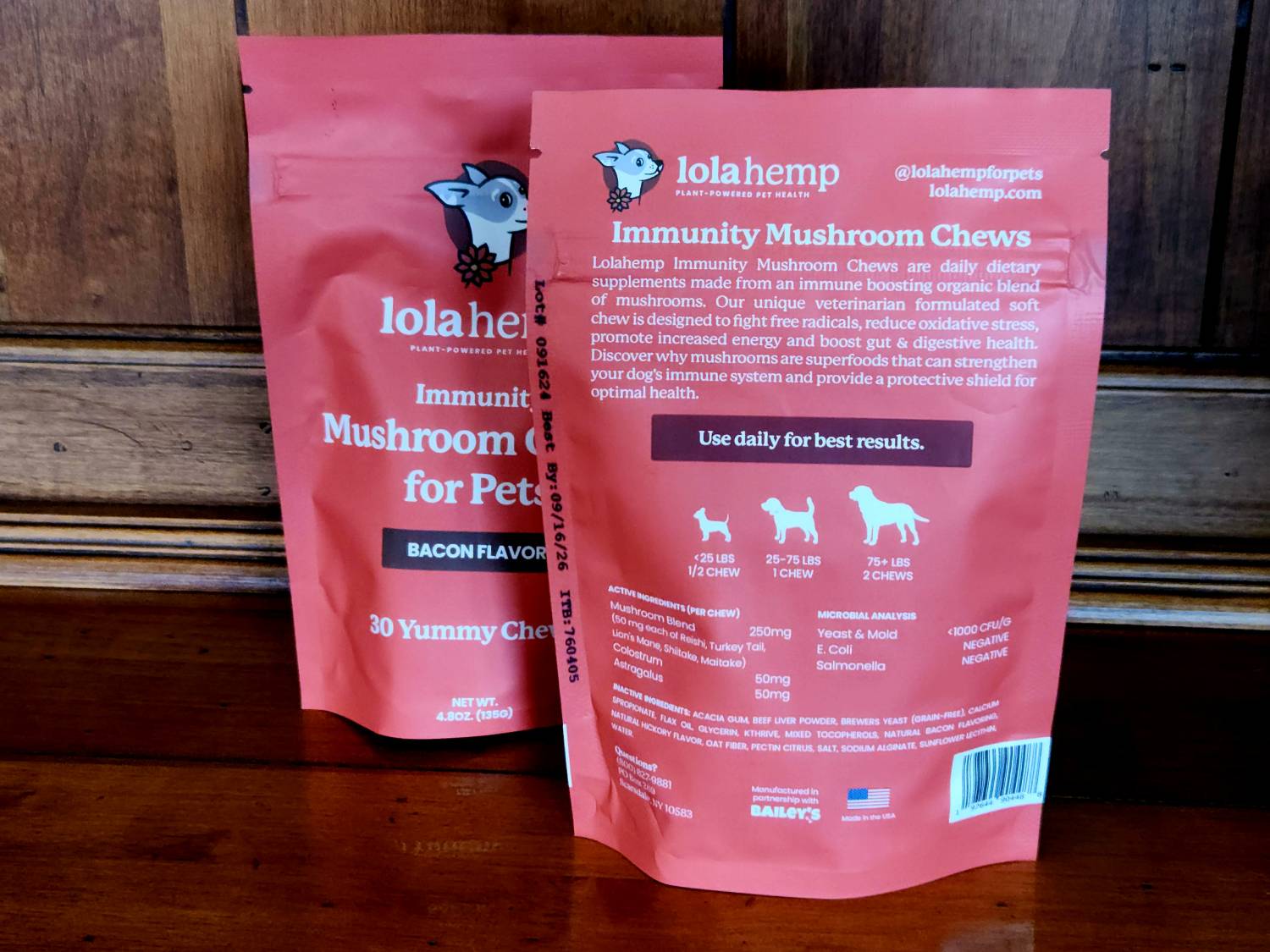 Lolahemp Immunity Mushroom Chews Review - product contents