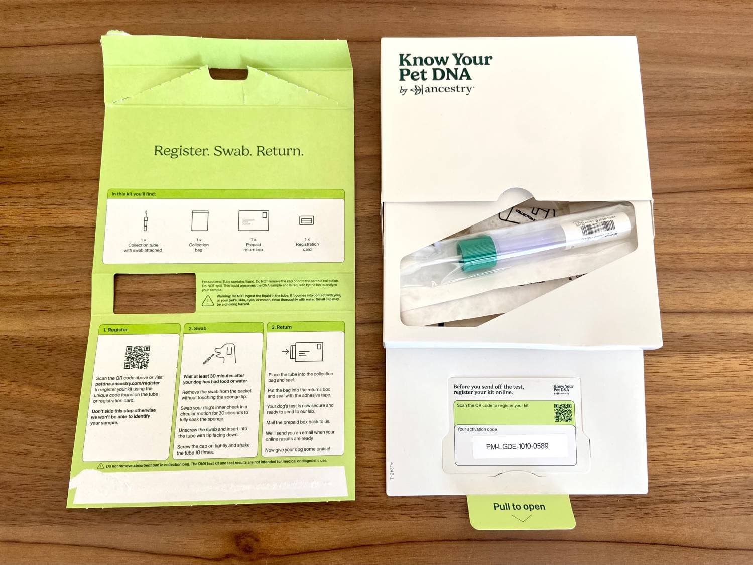 Ancestry Know Your Pet DNA Review - instructions and test kit
